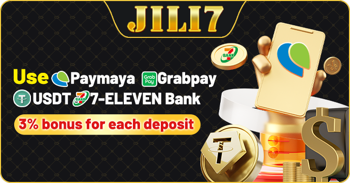 Use Paymaya,  USDT, and online banking to recharge at JILI7 with a 3% reward for each recharge.